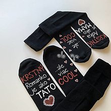 Ponožky, pančuchy, obuv - Maľované ponožky pre KRSTNÚ/KRSTNÉHO, ktorí sú výnimoční a COOL (čierne s menami (sada)) - 14018439_