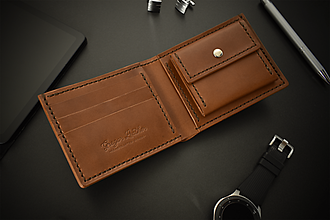 Pánske tašky - Pánska kožená peňaženka / ručne šitá - The Wallet No.2 - 14018003_