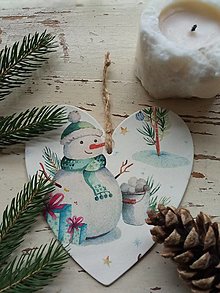 Dekorácie - Vianočná dekorácia snehuliak (Vianočná dekorácia snehuliak) - 14016743_