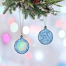Dekorácie - Trblietavé vianočné ozdoby - ornamentové (vianočná guľa) - 14018770_