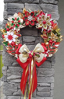 Dekorácie - Veľký vianočný veniec v tradičných farbách rôzne varianty  (Čistý) - 14025776_