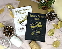Papiernictvo - Vianočná pohľadnica čierna - VTÁČIK sa korčuľuje - 14026060_