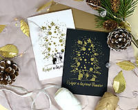 Papiernictvo - Vianočná pohľadnica biela - STROMČEK v zime - 14026169_