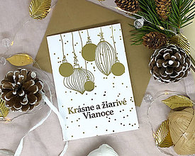 Papiernictvo - Vianočná pohľadnica biela - ŽIARIVÉ vianoce - 14025979_