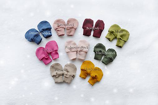 Detské doplnky - Rukavičky  100% merino proti poškrabaniu - 14022643_