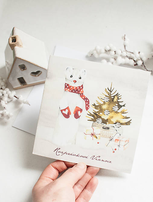 Papiernictvo - Pozdrav "Rozprávkové Vianoce" - akvarel - 14026471_