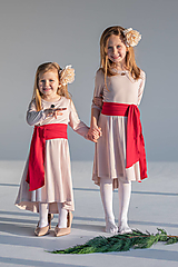 Detské oblečenie - Detské šaty s červenou stuhou - 14027974_