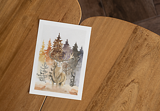 Kresby - Art Print| Kráľ lesa Jeleň - 14029060_