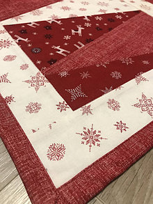 Úžitkový textil - Vianočná štóla, patchwork, červená - 14029719_