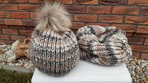 Čiapky, čelenky, klobúky - Čiapka a nákrčník - 14028644_
