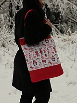 Nákupné tašky - Posledný 1ks taška vianočné zvieratká s dvojitým lemom - 14036649_