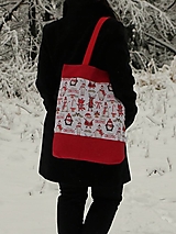 Nákupné tašky - Posledný 1ks taška vianočné zvieratká s dvojitým lemom - 14036650_