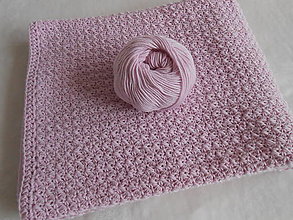 Detský textil - Merino- háčkovaná detská deka - Ružové merino - 14032651_