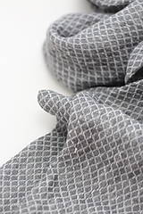 Pánske doplnky - Exkluzívny pánsky šedý obojstranný šál z ľanu "Milan" - 14036030_