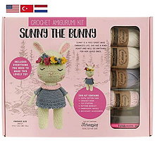 Polotovary - Set - Tuva Crochet Amigurumi Sunny the Bunny - set na výrobu háčkovanej hračky s návodom v anglickom jazyku - 14035266_