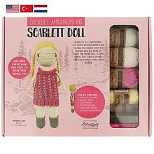 Návody a literatúra - Set - Tuva Crochet Amigurumi Scarlett doll- set na výrobu háčkovanej hračky s návodom v anglickom jazyku - 14035726_