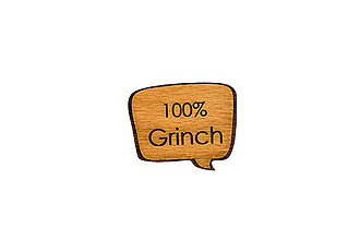 Brošne - Drevený odznak - Grinch - 14037273_