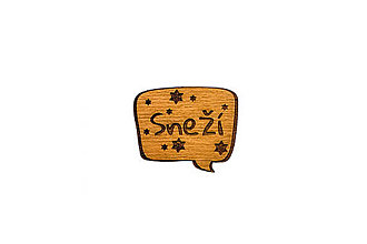 Brošne - Drevený odznak – Sneží - 14037300_