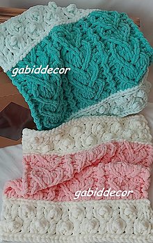 Detský textil - Jemnučká deka z puffy - dvojfarebná do kočíka (vajíčka) (ružová + smotanová) - 14034809_