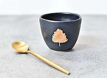 Nádoby - Mini espresso šálka z kameniny "Golden tree" - 14035332_