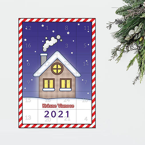 Adventný kalendár - domček v noci