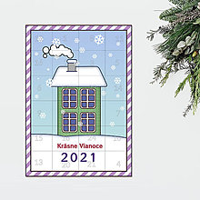 Dekorácie - Adventný kalendár - domček poschodový cez deň - 14032588_