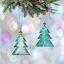 Dekorácie - Trblietavé vianočné ozdoby - hviezdičkové (stromček) - 14033207_