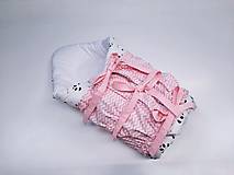 Detský textil - Zavinovačka s troma úväzmi ružová s pandami (s vyberateľnou vložkou) - 14041707_