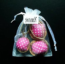 Dekorácie - 3 oriešky nielen pre Popolušku ♥, bodkované ružové - 14041843_