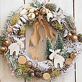 Dekorácie - Vianočný veniec na dvere prírodný ... zima v lese ... - 14041264_