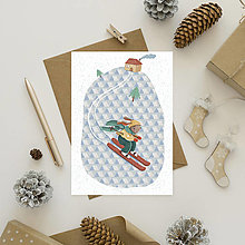 Papiernictvo - Vianočná pohľadnica - Zajko - 14039023_