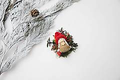 Brošne - Veselé vianočné brošničky "úsmev ako dar"  (Hnedý svetrík) - 14042467_