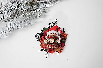 Brošne - Veselé vianočné brošničky "úsmev ako dar"  (Červeno-hnedý svetrík) - 14042463_