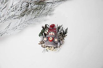 Brošne - Veselé vianočné brošničky "úsmev ako dar"  (Sivý svetrík) - 14042474_