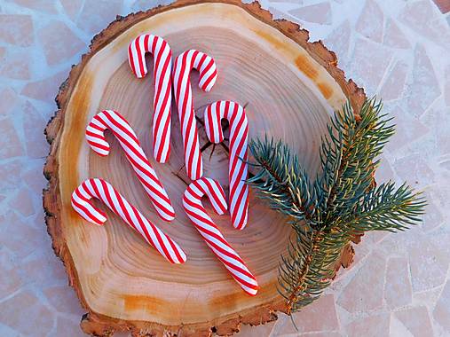 Dekorácie - Vianočná ozdoba, Lízatko , 9 cm - 14041352_