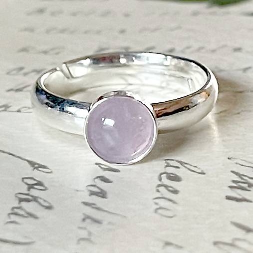 Simple Light Amethyst AG925 Ring / Jemný strieborný prsteň s ametystom