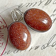 Náušnice - Classic Gemstone Silver Ag925 Earrings (Sunstone Silver Ag925 Earrings  / Strieborné náušnice so slnečným kameňom) - 14042946_