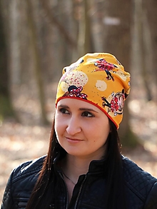 Čiapky, čelenky, klobúky - Emma úpletová čiapka, nákčník alebo set - žltý (Čiapka) - 14048201_