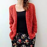 Svetre a kardigány - ľahký otvorený svetrík TEHLOVÝ - 14046222_