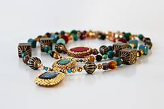 Náhrdelníky - Korálkové náhrdelníky so Swarovski krištáľmi Kleopatra - 14044101_