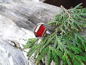 Prstene - Strieborny prsteň Ag 925 Granát - 14043553_