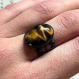 Prstene - Tiger Eye Bronze Vintage Ring / Prsteň s tigrím okom - 14049707_