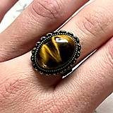 Prstene - Tiger Eye Bronze Vintage Ring / Prsteň s tigrím okom - 14049714_