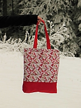 Nákupné tašky - Posledný 1ks taška domčeky s červeným lemom - 14049842_
