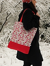 Nákupné tašky - Posledný 1ks taška domčeky s červeným lemom - 14049846_
