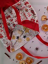 Nákupné tašky - Posledný 1ks taška vianočné zvieratká s dvojitým lemom - 14053441_