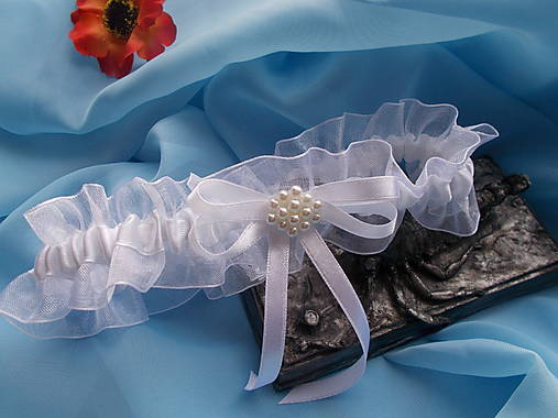 Spodná bielizeň - Svadobný podväzok  - 14050500_