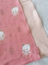 Detský textil - Detská deka z dizajnového bavlneného úpletu Ružový macko - 14050931_