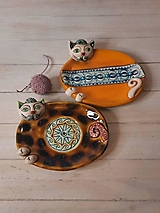 Nádoby - Keramická mydelnička - dlhá mačka - 14050869_