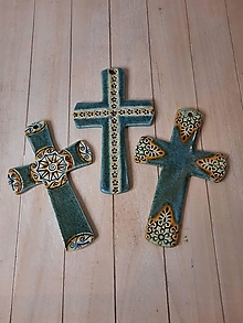 Dekorácie - Keramický kríž na zavesenie - veľký - 14050621_